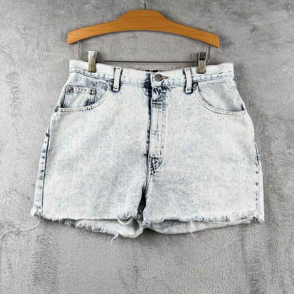 Sasson Acid Wash Jean Shorts Womens 13/14 High Rise 100% Cotton Denim 80s VTG